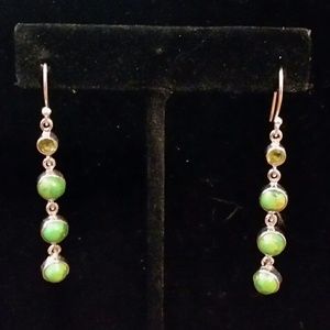 .925 Mohave Green Turquoise & Peridot Earrings